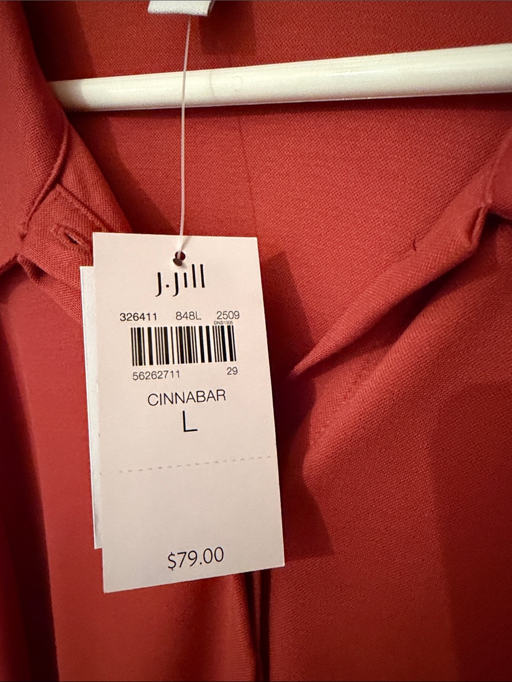 J. Jill Rust-Red Button-Front Collared Shirt - Picture 2 of 2